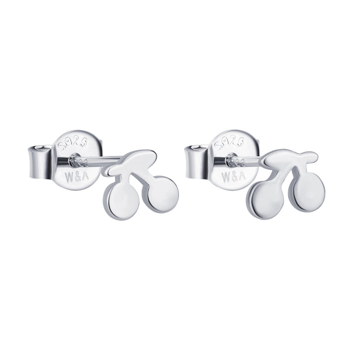 Cherry stud earrings silver