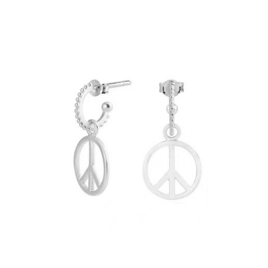 Peace sølv øreringe