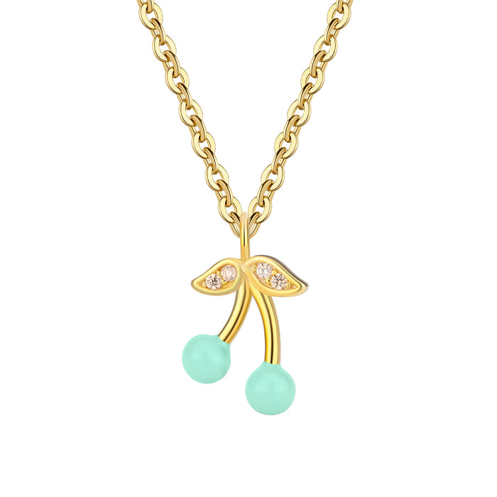 Cherry Pistachio Necklace