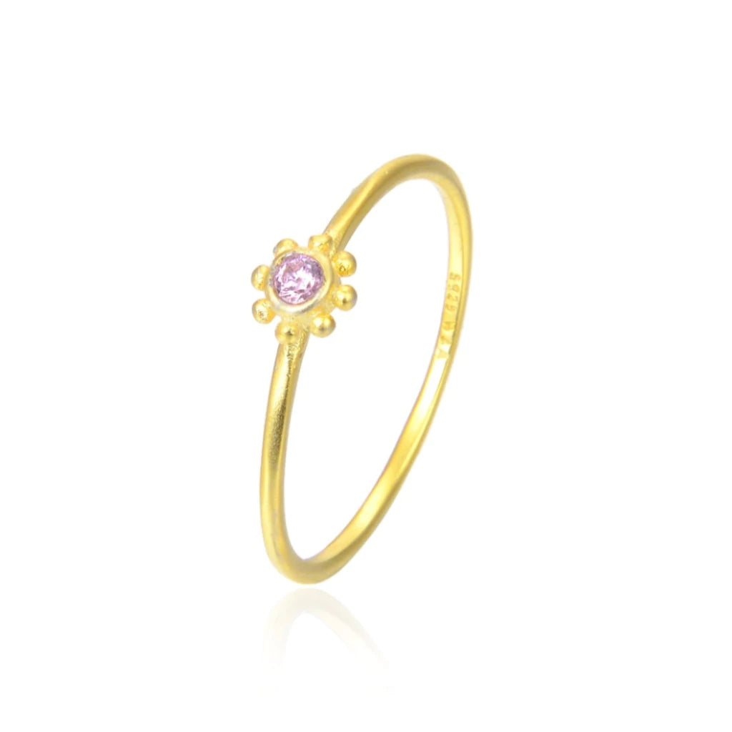 Pink small sun ring