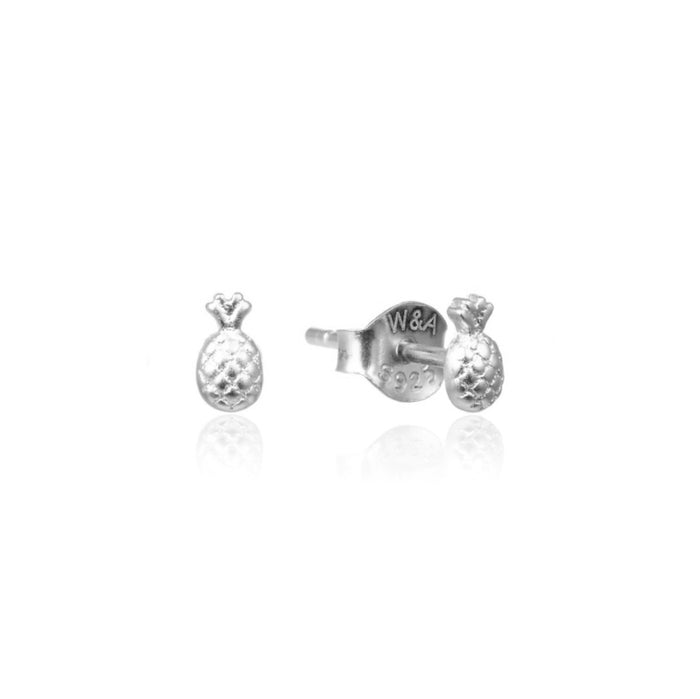 Pineapple stud øreringe sølv - Wioga