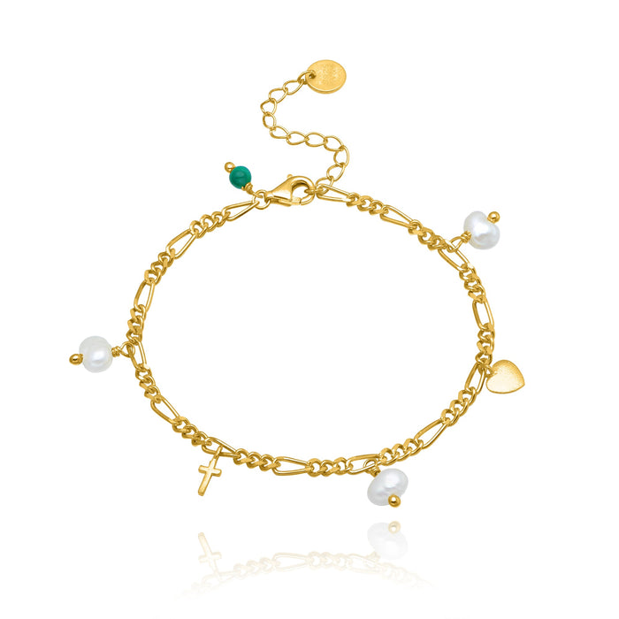 Trust Hope Love Armbånd – Forgyldt sølv